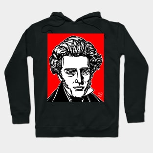 SOREN KIERKEGAARD ink and acrylic portrait Hoodie